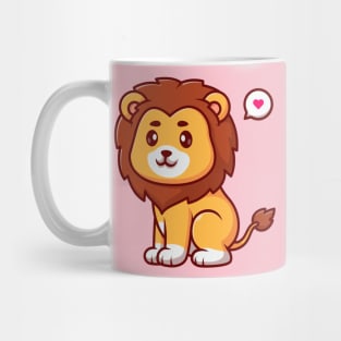 Cute Lion Sitting Cartoon Mug